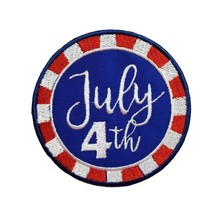 July 4th Embroidered Iron On Patch 2.95&quot; x 2.95&quot; Patriotic American 4th Fourth o - £5.08 GBP