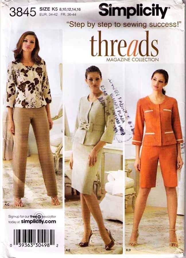 Primary image for 2007 Misses' PANTS, SHORTS, SKIRT & JACKET Pattern 3845-s Sizes 8-16 Uncut