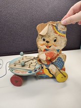 Vintage Fisher Price Ziggy Zilo 737 Musical Pull Toy Bear with Xylophone 1970s - £7.79 GBP