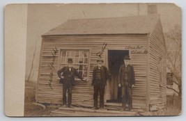 Mennonite Men RPPC  One Room House School Shack c1900s Jesse Yould Postc... - £15.62 GBP