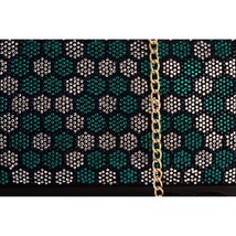 The Doha Black Leather Glitter Clutch image 5
