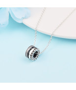 925 Sterling Silver Signature Logo Pave &amp; Beads Pendant Necklace - $25.66