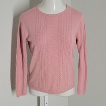 Classic Elements Knit Pink Pullover Sweater ~ Sz S ~ Long Sleeve ~ Beads - £17.77 GBP