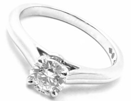Authentic! Cartier Platinum .40ct VVS1/G Diamond Solitaire Engagement Ring - $4,147.50