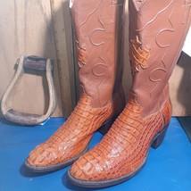 cowboy boots Mens size:10 D, Cowtown tan caiman emb  item:p530 - £235.42 GBP