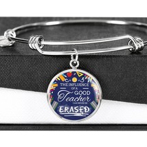 The Influence Of A Great Teacher Circle Pendant Bangle Stainless Steel or 18k G - £37.92 GBP+