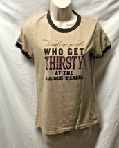 Bella Canvas Womens Juniors Sz L Tan Shirt Friends R People who get thirsty at  - £9.35 GBP