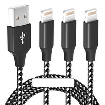 3 Pack 10 FT Nylon Charger Fast Charging Cord Cable Compatible With iphone - £7.83 GBP