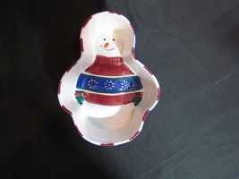 St. Nicholas Square Ceramic Smiling Snowman Candy Dish, 7 x 5&quot; 1998 - £11.28 GBP