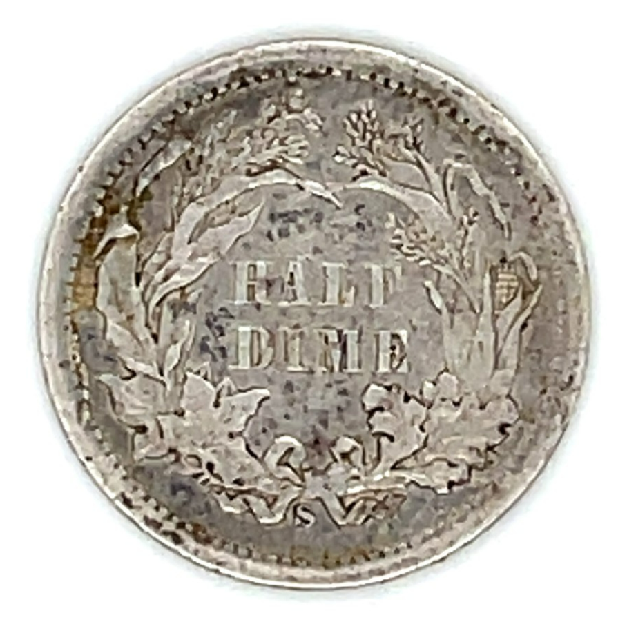 1873-S Seated Liberty Half Dime H10C Very Fine VF Condition, Lightly Toned Item image 4