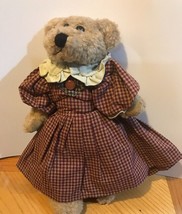 Boyds Collection Bonnie Bear #1364 11&quot; stuffed Teddy Bear With dress Cat... - £14.38 GBP