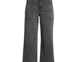 Time and Tru Women&#39;s High Rise Wide Leg Crop Utility Jeans, Grey Size 18 - $27.71