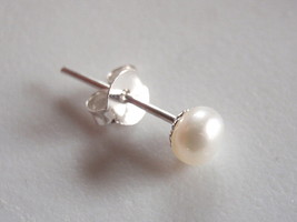 One-Half Pair Cultured Pearl Stud Earring 925 Sterling Silver Two (2) Qu... - $10.79