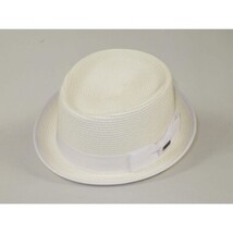 Men's Broner Summer Hat Woven Straw Style Porkpie STAND UP 88-8608 White image 3