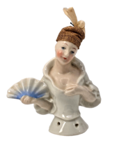Antique Half Doll German Porcelain Hat Fan - $68.19