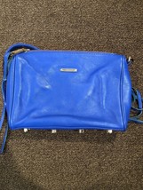 REBECCA MINKOFF COBALT BLUE ZIPPER CROSSBODY BAG TASSEL - £35.03 GBP