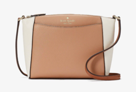 New Kate Spade Monica Pebbled Leather Crossbody Light Fawn Multi with Du... - $102.51