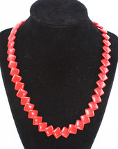 Nice Vintage Trifari Red Lucite Choker Necklace - £15.78 GBP