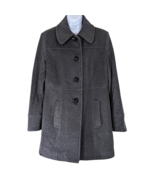 Braetan Size L Women&#39;s Charcoal Wool Pea Warm Winter Coat Large Buttons - £36.84 GBP