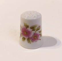 Jaeger Thimble Snowflake Porcelain Pink Flowers Green Leaves Bavaria Ger... - £9.58 GBP