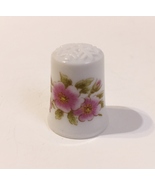 Jaeger Thimble Snowflake Porcelain Pink Flowers Green Leaves Bavaria Ger... - £9.53 GBP