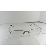 Italy Design Womens Eyeglass Frames Gold Tone Wire Rimmed Half Rimless G... - $14.85