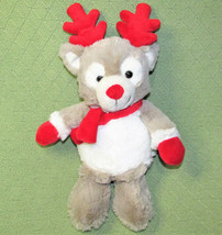 Aroma Home Reindeer Grey Red Antlers Stuffed Animal With Scent Pac Microwaveable - £17.98 GBP