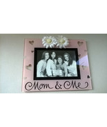Sonoma Mom &amp; Me Pink Glass Table Frame WhiteDaisies Hearts 8&quot;x6.5&quot; Photo... - $279.70 MXN