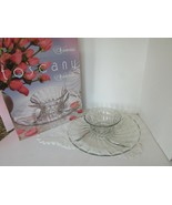 ANCHOR HOCKING TOSCANY 87527 VICTORIA GLASS 2 PIECE VEGGIE TRAY W/BOWL C... - $16.78