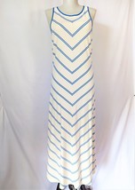 Ann Taylor Chevron Stripe Tank Dress White &amp; Blue Womens size M - £15.95 GBP