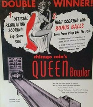 Queen Bowler Arcade Flyer Vintage 1959 Original Ball Bowling Alley Art 9&quot; x 11.5 - £17.85 GBP