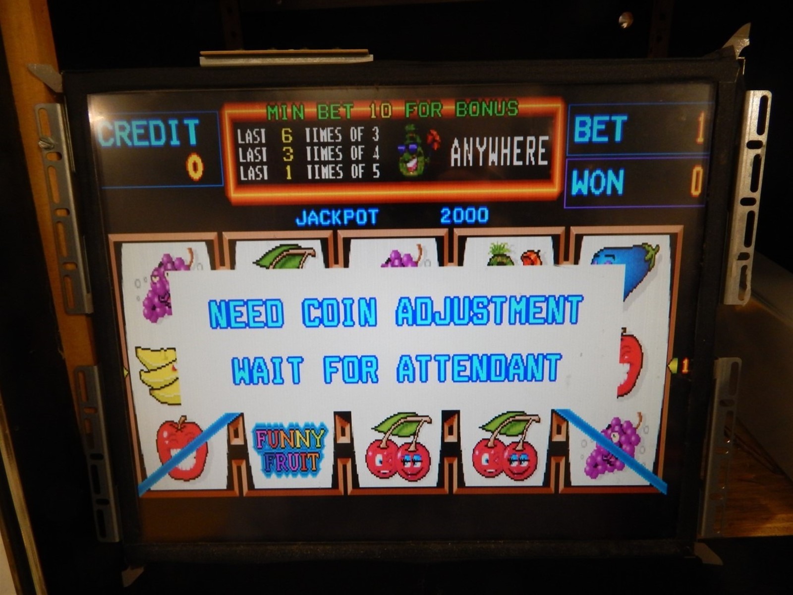Cadillac Jack CJ-8L Funny Fruit Arcade Game Board Power Tested AS-IS For... - $65.24
