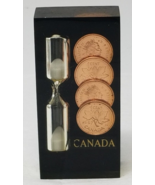 Canadian Maple Leaf Penny Timer 1997 3 Minute Sand Black Clear Acrylic V... - £14.97 GBP