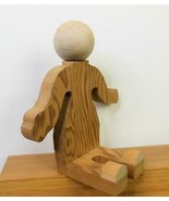 Natural Wood Doll Form Man or Woman Sitting 8.5 Inch - £10.25 GBP