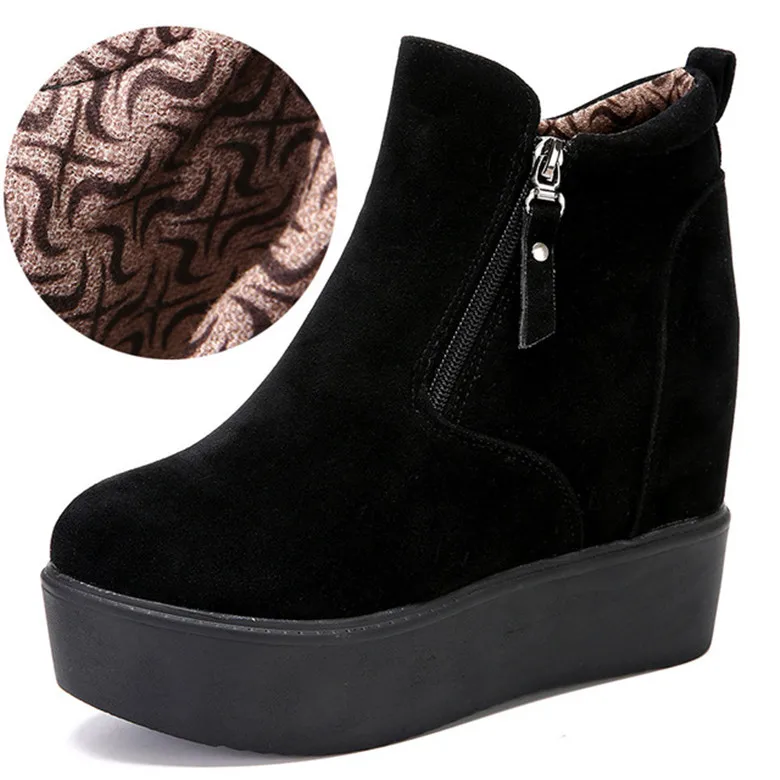 Shion warm women winter boots platform zipper boots female casual winter shoes with fur thumb200