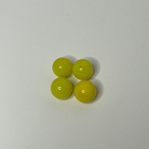 1970 Aggravation Lakeside Games 4 Replacement Yellow Marbles Glass Parts - $7.52