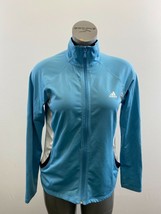 Adidas Women&#39;s Full Zip Track Jacket Size Large Blue Long Sleeve Mock Po... - $7.92