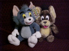 9&quot; Tom and Jerry Plush Toys With Tags Hanna Barbera From 1996 Cartoon Network - £47.20 GBP