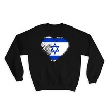 Israeli Heart : Gift Sweatshirt Israel Country Expat Flag Patriotic Flags Nation - £23.05 GBP