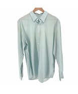 Calvin Klein men&#39;s mint green micro gingham check button up shirt large ... - £11.87 GBP