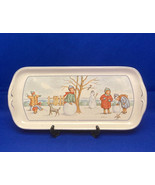 Pfalzkeramik Germany ceramic tray Winterzeit R. Lumm Wintertime children... - £7.17 GBP
