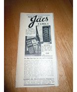 Vintage Meet The Jacs Family Glass Cozies Print Magazine Advertisement 1937 - $4.08 CAD