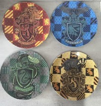 4 - Harry Potter 10” Melamine Dinner Plates Hogwarts Mythical Crests of ... - £38.32 GBP