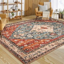Lahome Boho Tribal Area Rug - 6X9 Soft Large Bedroom Rugs Dining Room Mat,, Rust - £119.96 GBP