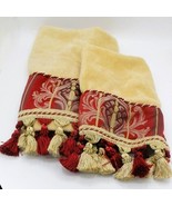 Croscill Bath Towels Set of 2 Elegant Tassels Decorative Trim 28X15 &amp; 20... - $15.84
