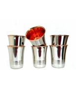 Handmade Copper Tumbler Outer Stainless steel Copper water glass for wat... - £40.86 GBP