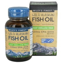 Wiley&#39;s Finest Wild Alaskan Fish Oil Easy Swallow Minis 450 mg., 60 Softgels - £15.30 GBP