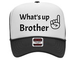 What&#39;s Up Brother Hat Cap Vintage Trucker Style Mesh Snapback Foam Front - £15.47 GBP