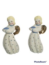 2 Vintage Angel Girl Candle Holders Ceramic HOLLAND MOLD Candlesticks - £14.24 GBP