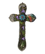 Colorful Floral Blooms And Vines With Southwestern Feathers Wall Cross P... - €27,44 EUR